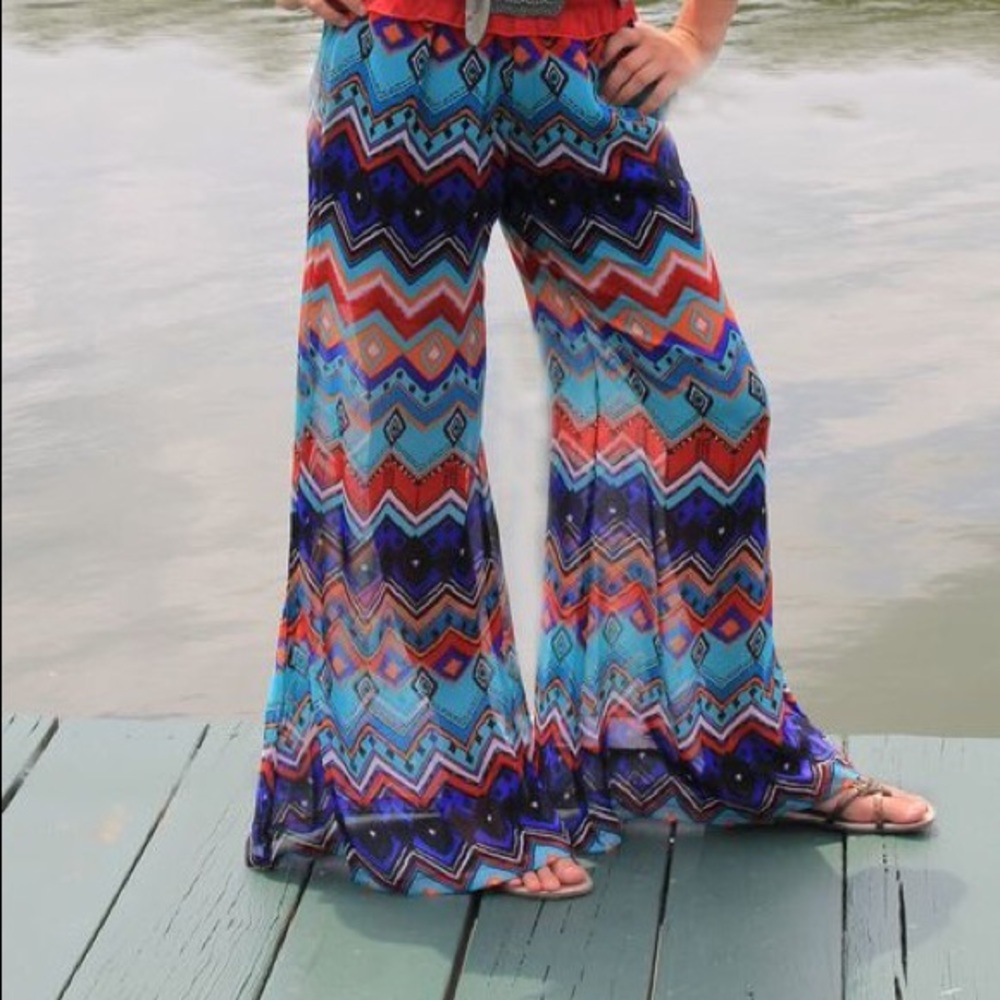 Mayan Print Palazzo Pants